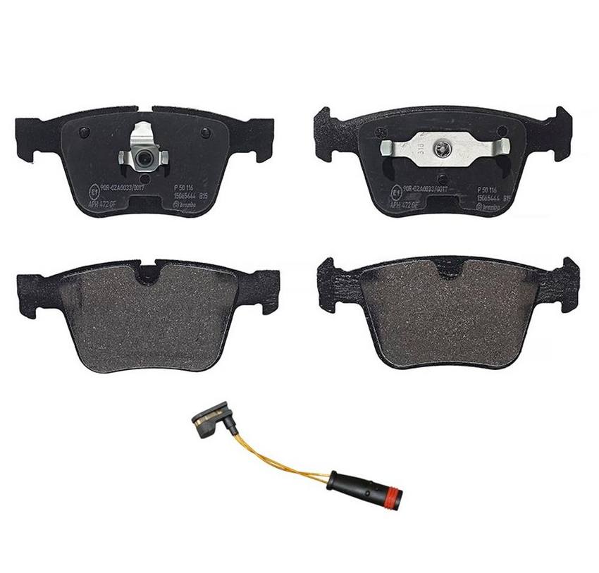 Mercedes Brakes Set Kit - Pads Rear (Low-Met) (with Sensor) 1645401017 - Brembo 2707337KIT